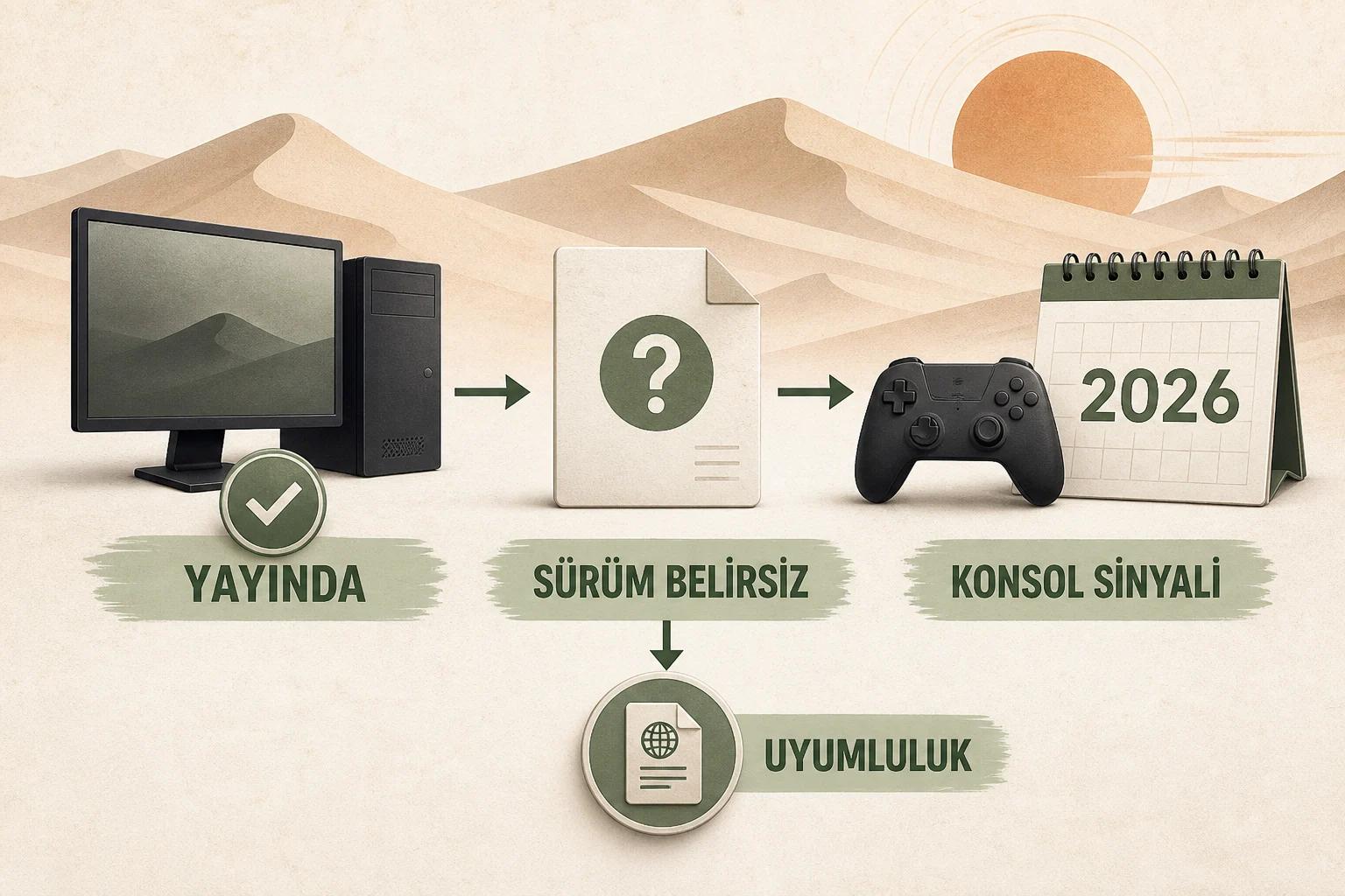 İnfografik: Dune: Awakening çıkış durumu, sürüm ve platformlar - Dune: Awakening Türkçe Yama Rehberi: Güncel Sürüm ve Dil Desteği