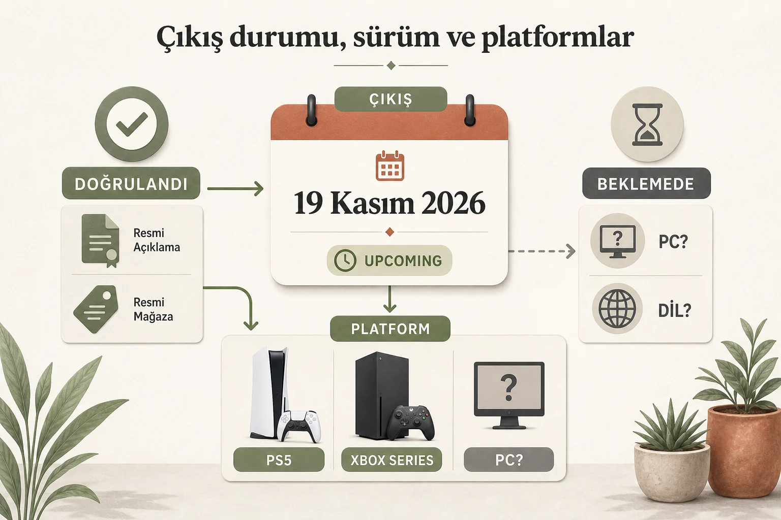 İnfografik: Çıkış durumu, sürüm ve platformlar - GTA VI Oyun Özellikleri: Leonida, Jason ve Lucia Hakkında Bilinenler