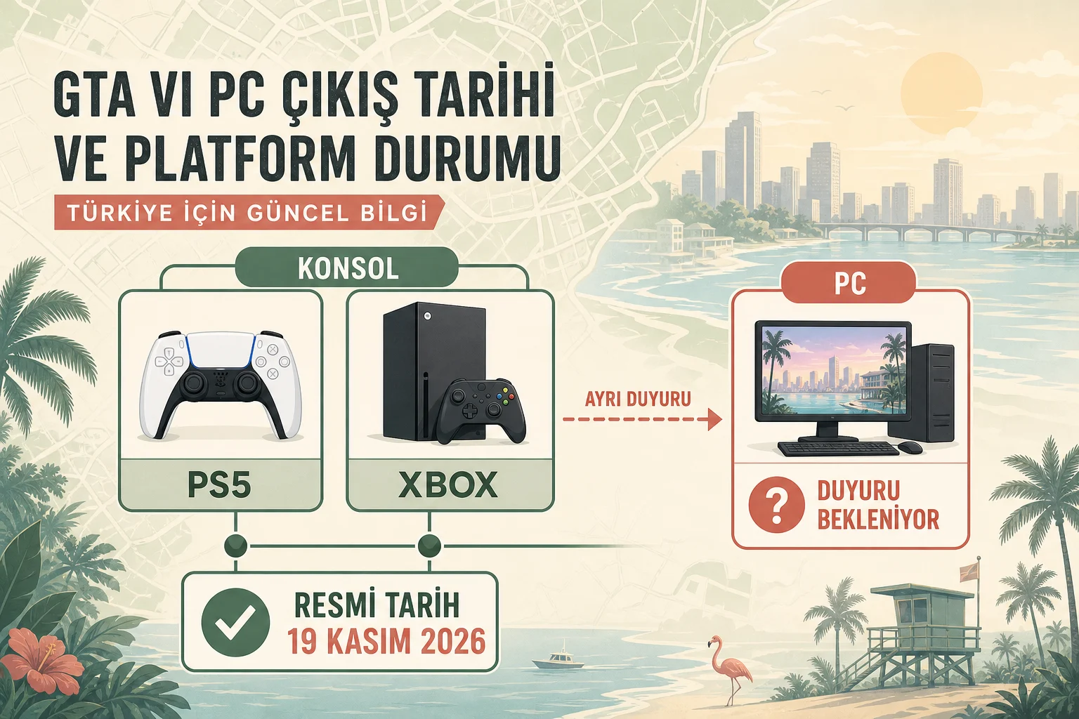 İnfografik: Çıkış durumu, sürüm ve platformlar - GTA VI PC Sürümü Ne Zaman? Resmî Açıklamalar ve Platform Durumu