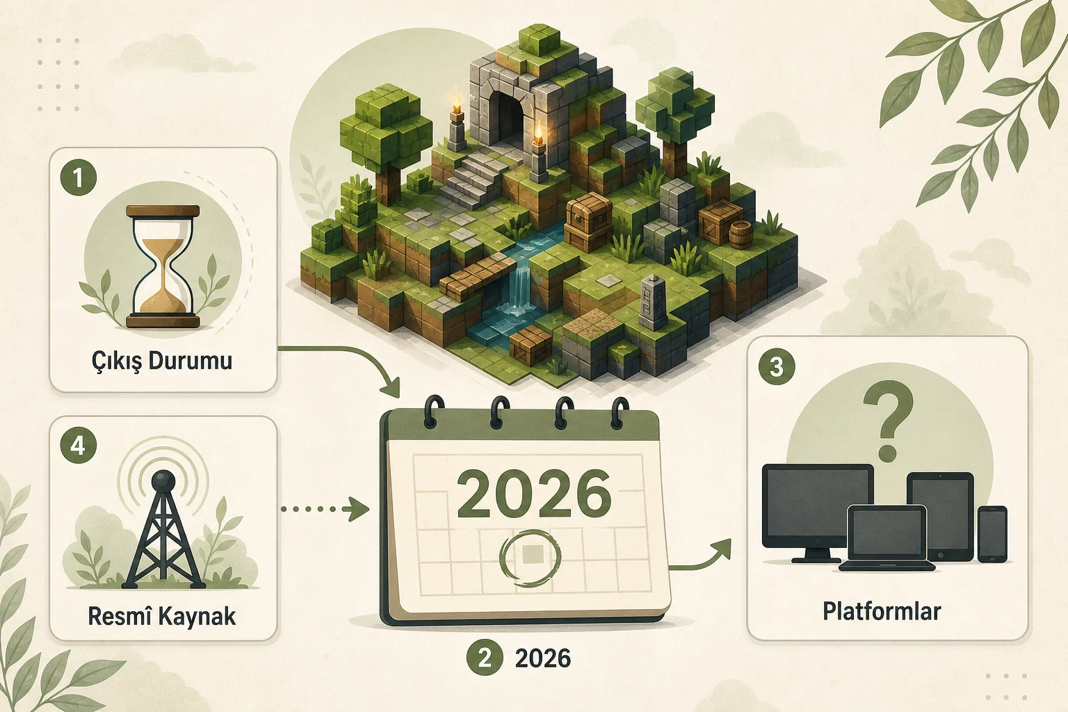 İnfografik: Çıkış durumu, sürüm ve platformlar - Minecraft Dungeons II Oyun Özellikleri, Platformlar ve Sistem Gereksinimleri