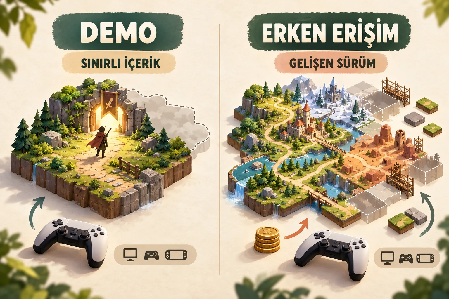 İnfografik: Temel bilgiler: demo ve erken erişimde neler değişir? - Oyun Demosu Ve Erken Erişim Farkı