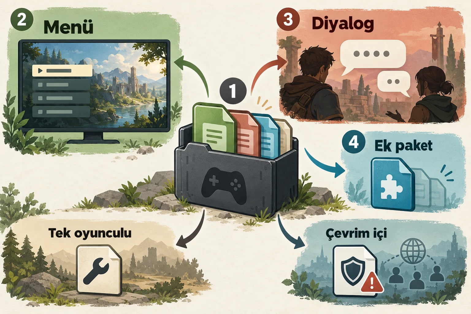 İnfografik: Temel bilgiler: Menü Türkçeyken altyazılar neden farklı kalabilir? - Oyun Yaması Çalışmıyor Dosya Doğrulama