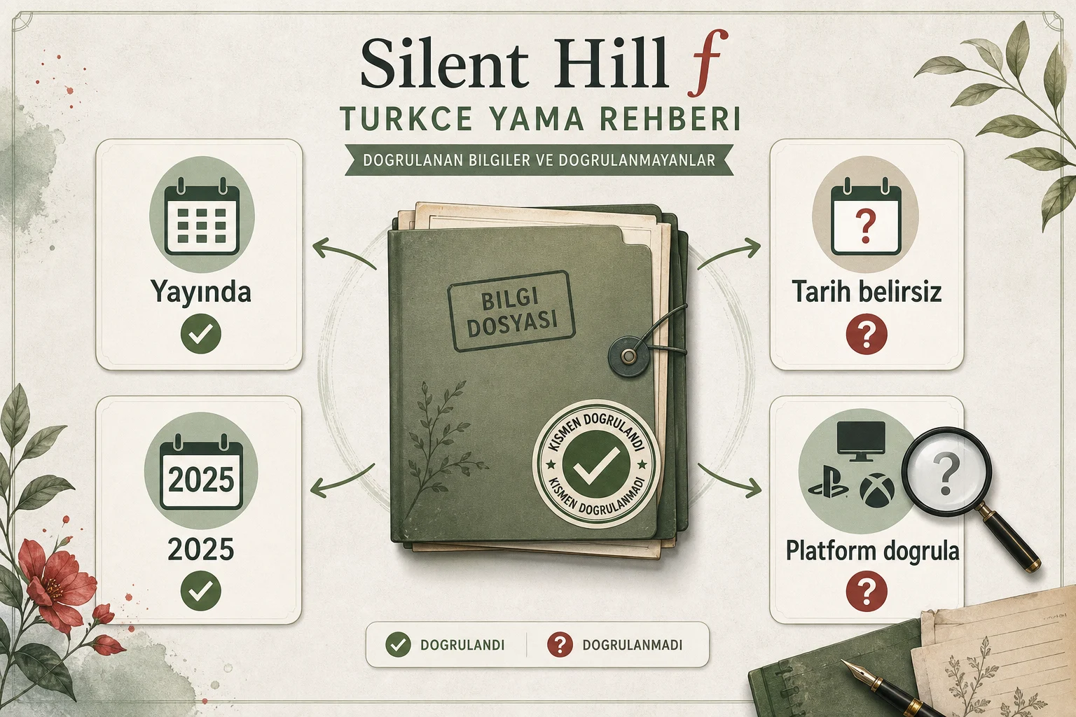 İnfografik: Çıkış durumu, sürüm ve platformlar hakkında doğrulanmış bilgiler - Silent Hill f Türkçe Yama Rehberi: Güncel Sürüm ve Dil Desteği
