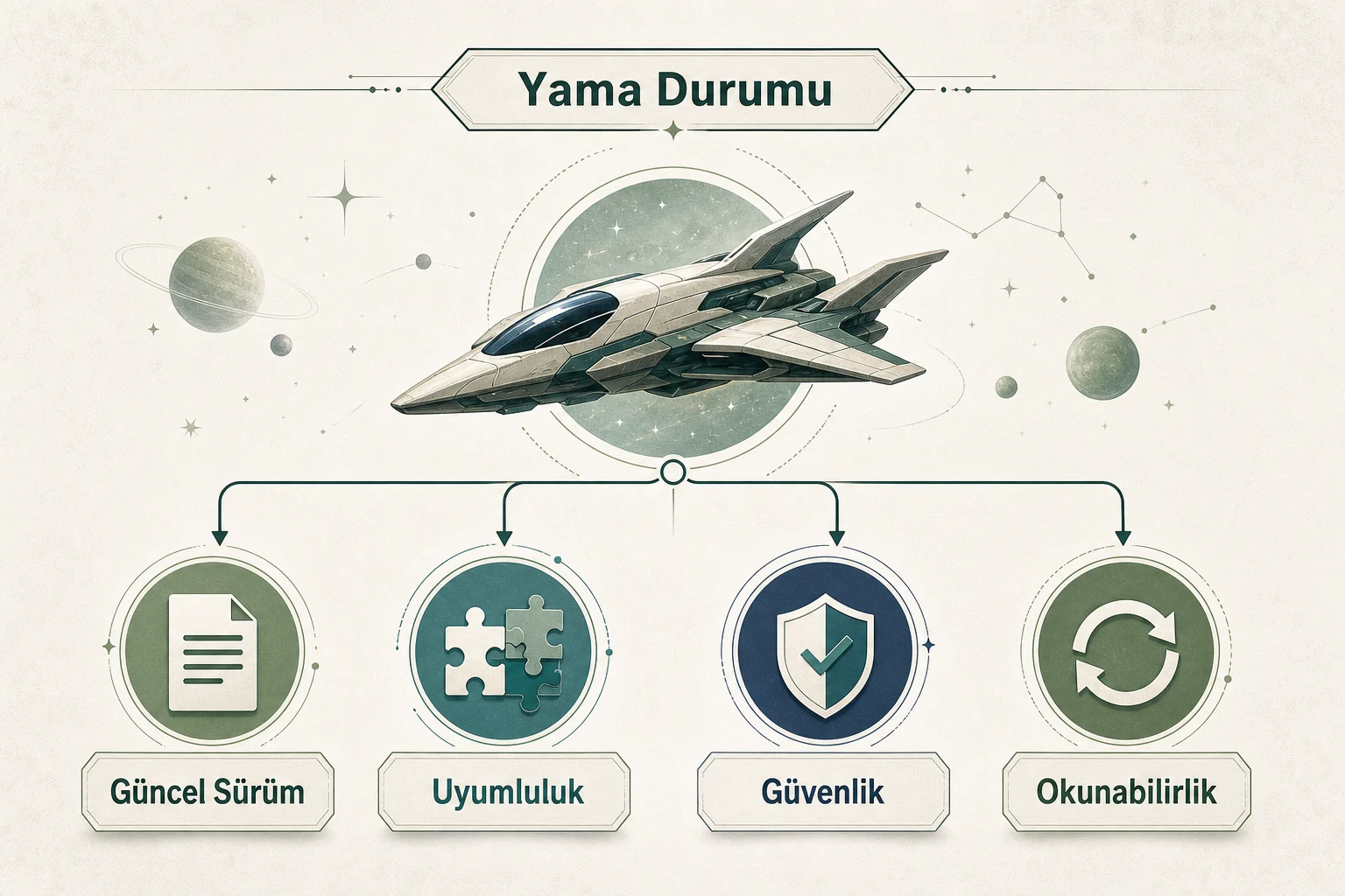 İnfografik: Yama durumu - Starfield Türkçe Yama Rehberi: Güncel Sürüm, Mod Uyumluluğu ve Güvenlik