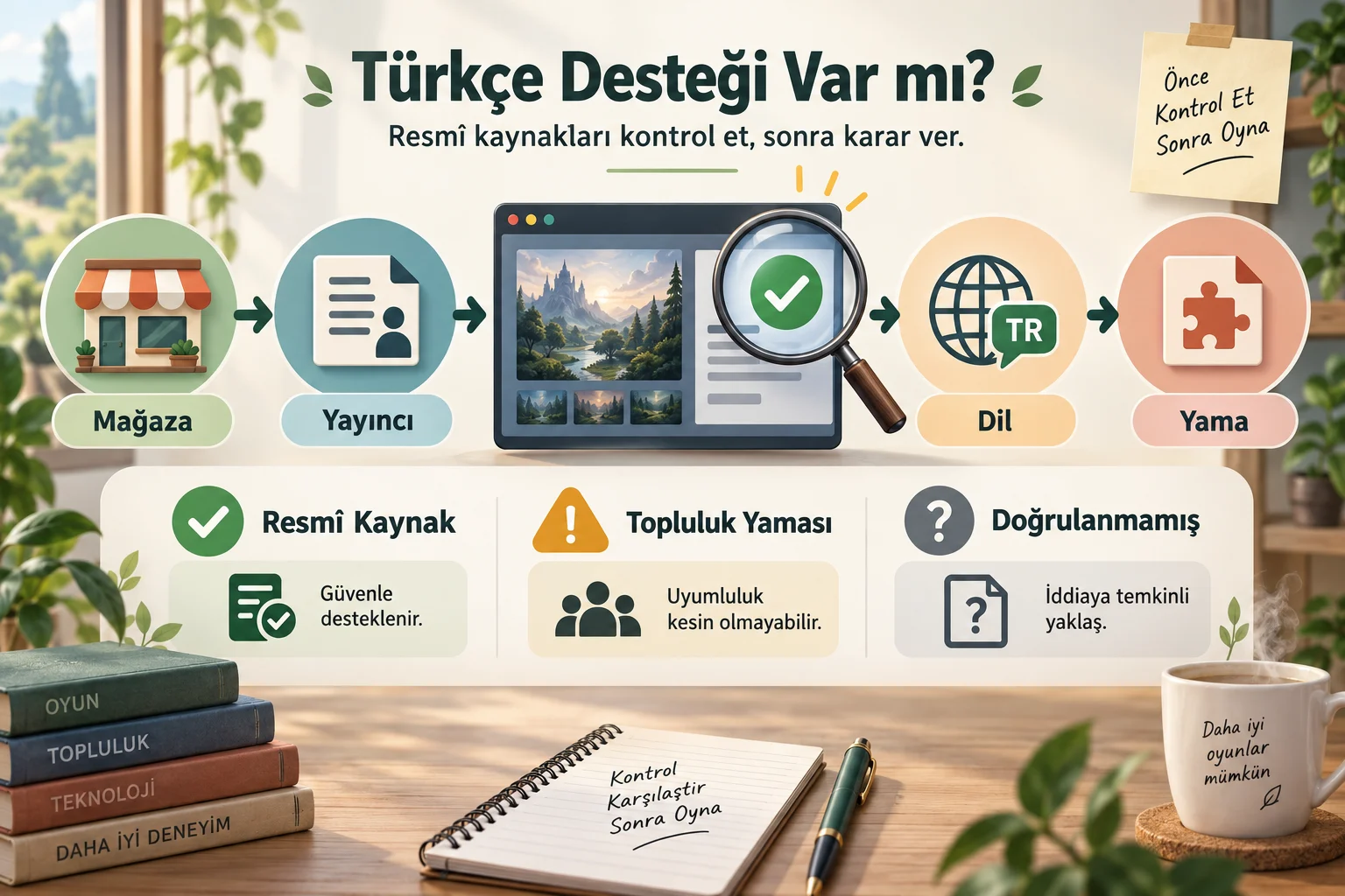 İnfografik: Resmî durum ve kaynak kontrolü nasıl yapılır? - Steam Beta Sürümü Türkçe Yama Uyumluluğunu Nasıl Etkiler?