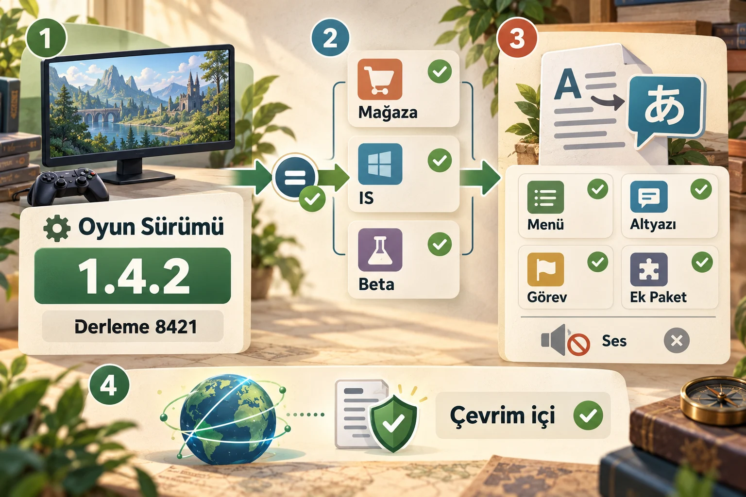 İnfografik: Oyun sürümü ile çeviri kapsamı nasıl karşılaştırılır? - Türkçe Yama Sürüm Uyumluluğu Nasıl Kontrol Edilir