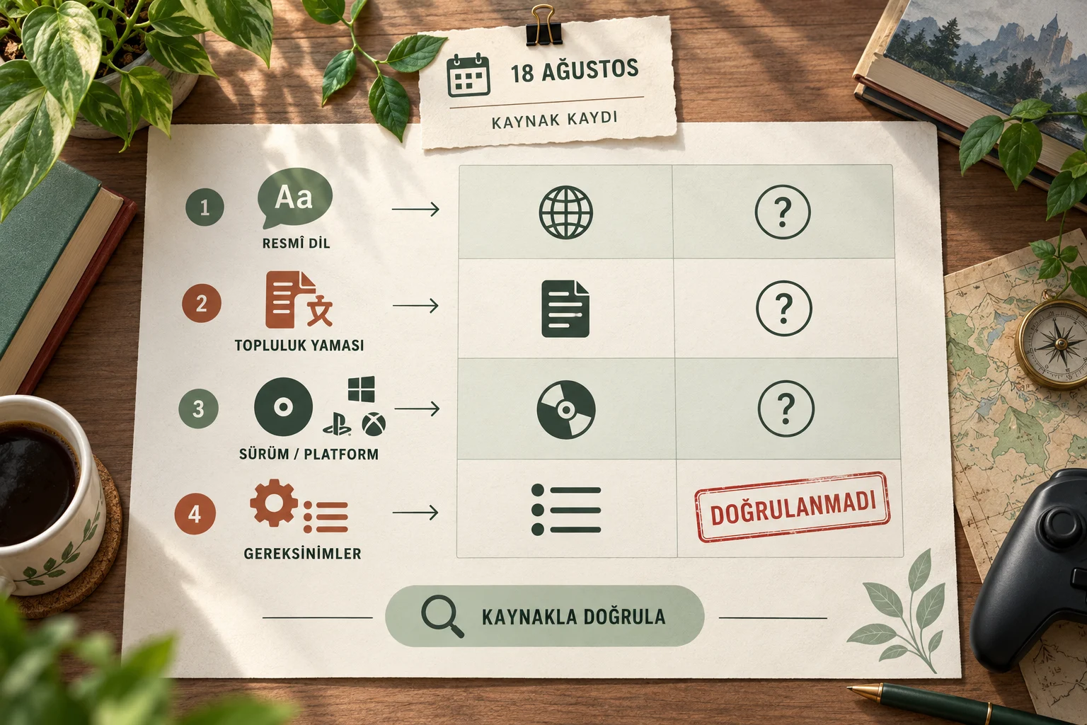 İnfografik: Türkçe yama ve resmî dil desteği durumu - Türkçe Yama Uyumluluk Tablosu Nasıl Hazırlanır?