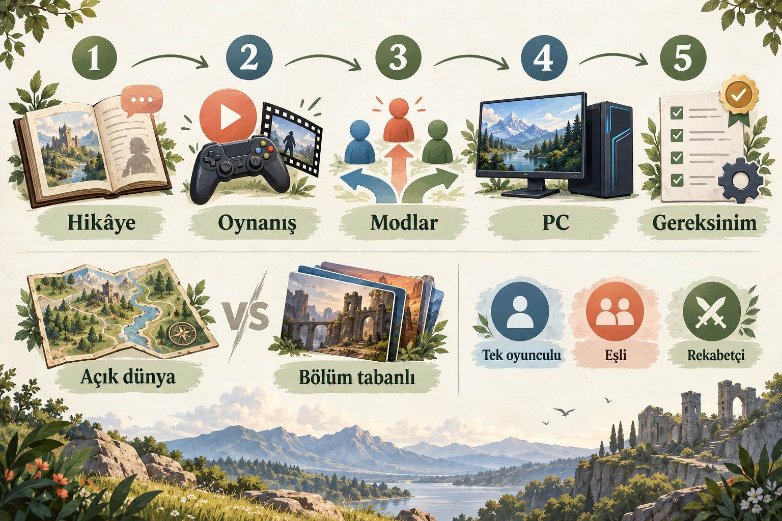 İnfografik: Temel bilgiler: Oyun sayfasında neler karşılaştırılmalı? - Yakında Çıkacak Pc Oyunları Takip Rehberi