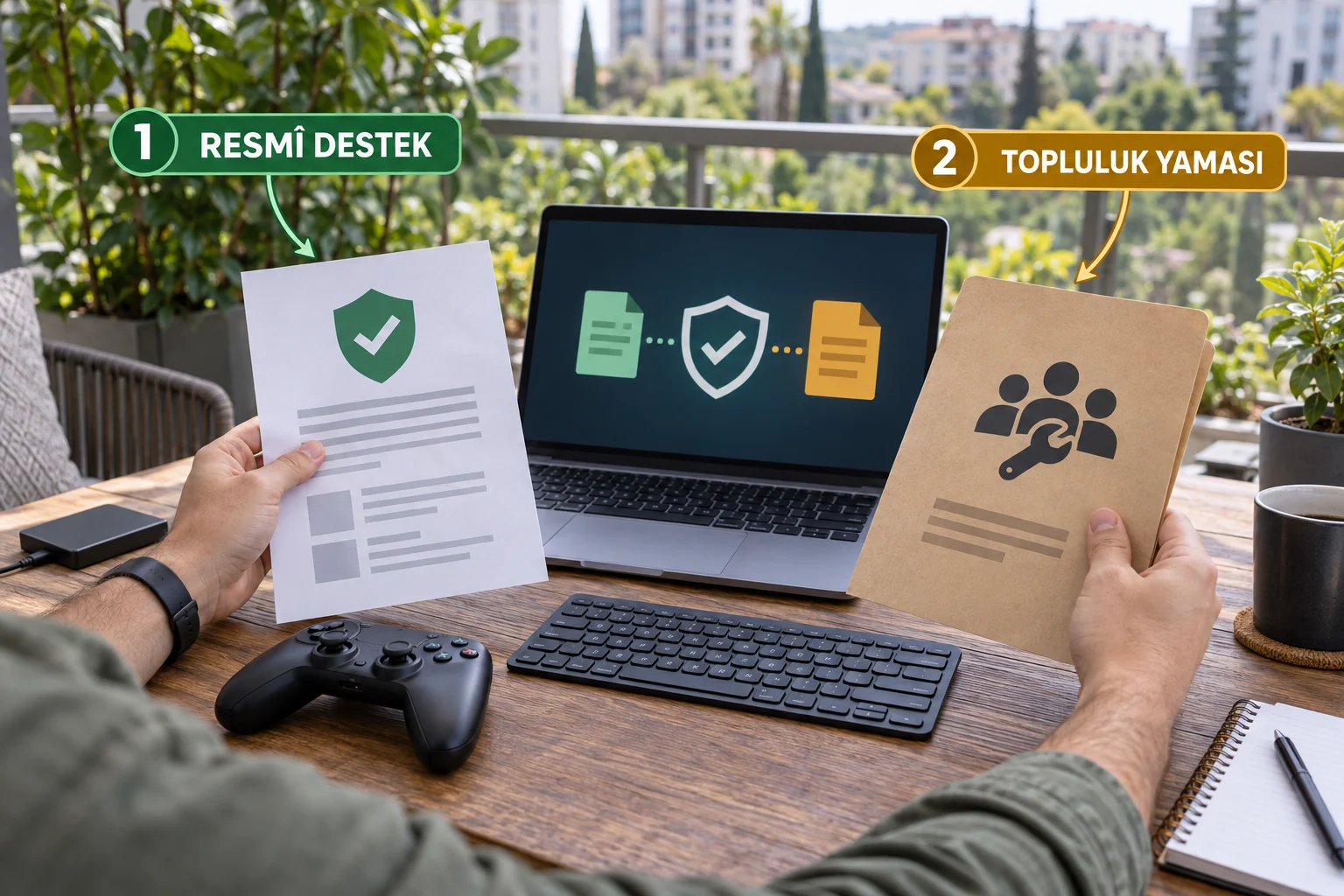 Açıklamalı görsel: Resmî Türkçe dil desteği ve topluluk yaması nasıl ayrılır? - Yama Kurulumundan Sonra Oyun Dosyaları Nasıl Doğrulanır?