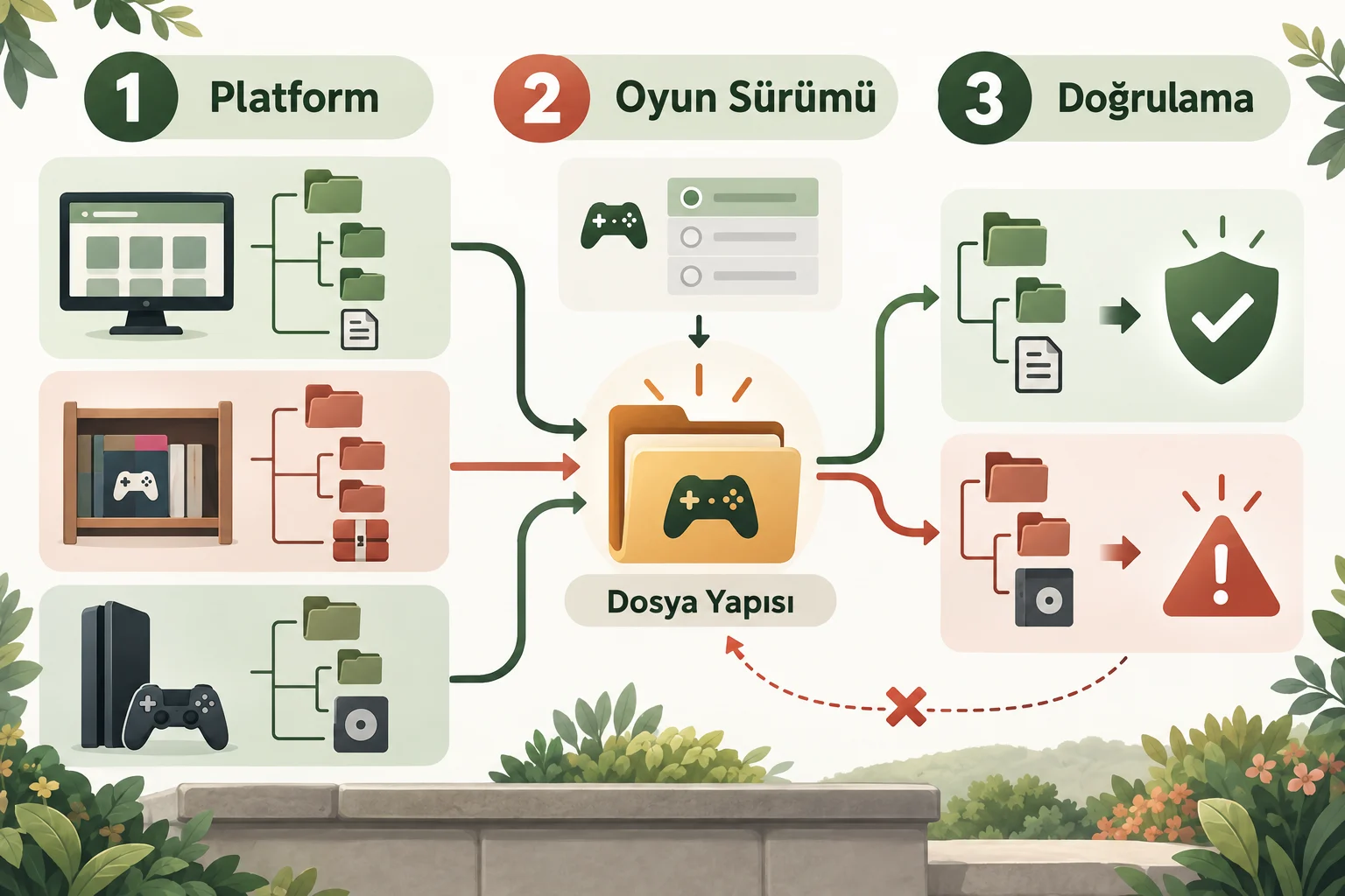 İnfografik: Oyun sürümü ve platform bilgisi neden doğrulamadan önce kontrol edilmelidir? - Yama Kurulumundan Sonra Oyun Dosyaları Nasıl Doğrulanır?