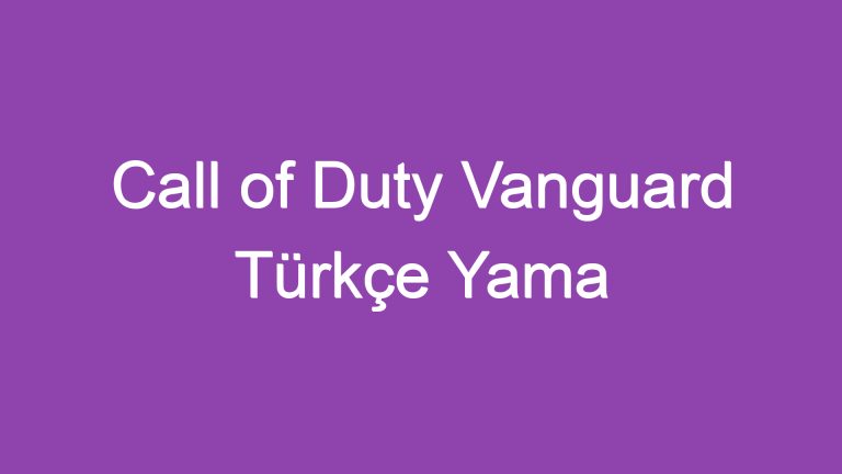 Call of Duty Vanguard Türkçe Yama