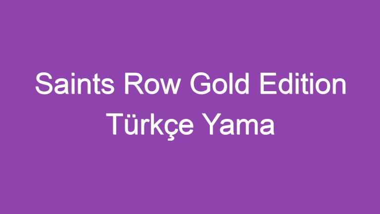 Saints Row Gold Edition Türkçe Yama